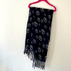 Black Scarf with Peace Signs
